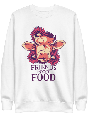 unisex-premium-sweatshirt-white-front-6a88b9c69d4b5.png Friends Not Food Sweatshirt