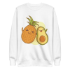 unisex-premium-sweatshirt-white-front-6a89cd3db2821.png Pineapple Avocado Friends Sweatshirt