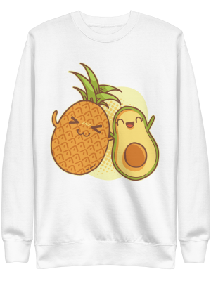 unisex-premium-sweatshirt-white-front-6a89cd3db2821.png Pineapple Avocado Friends Sweatshirt