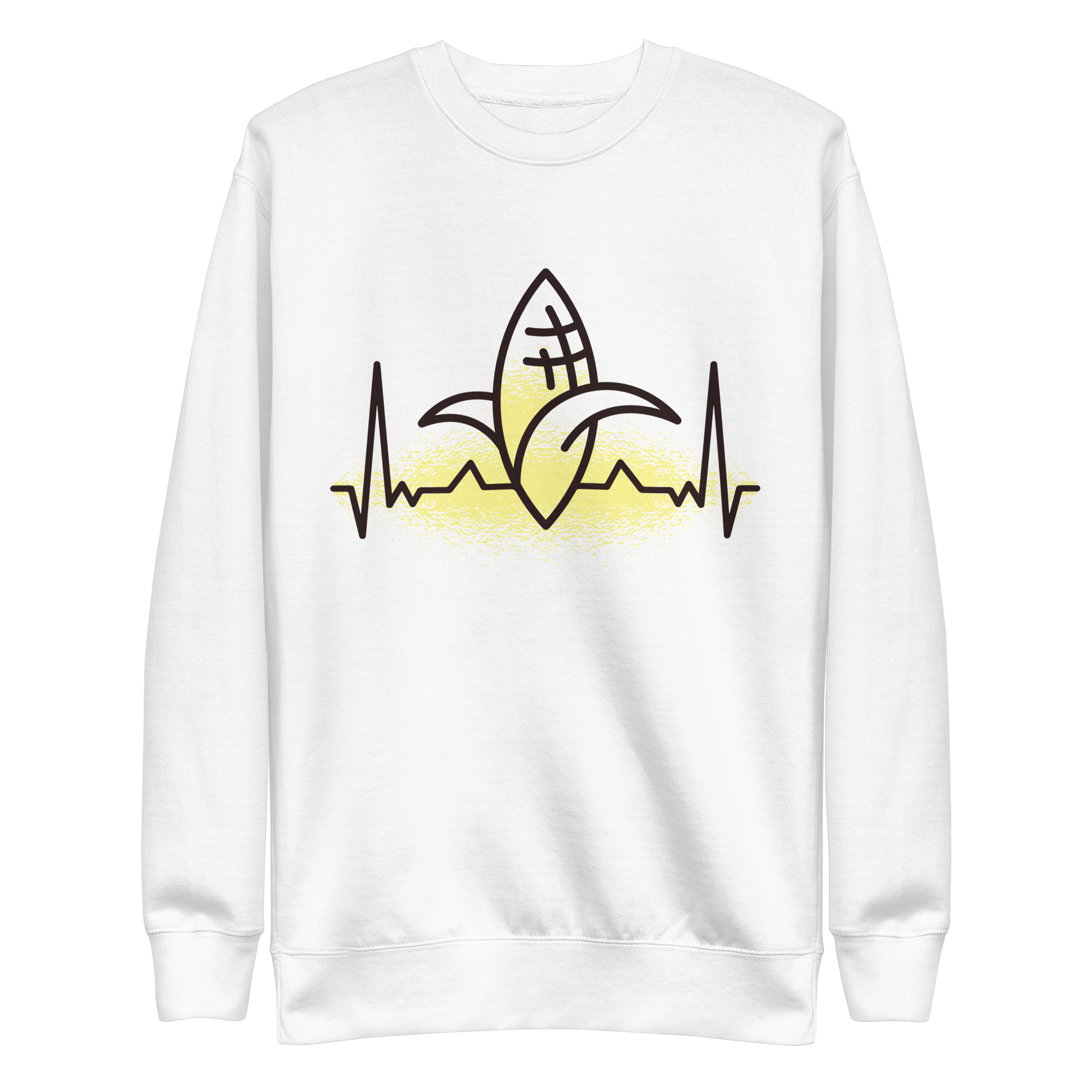 unisex-premium-sweatshirt-white-front-6a89cddc921ed.png Corn Heartbeat Farm Sweatshirt