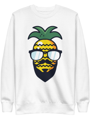 unisex-premium-sweatshirt-white-front-6a89cf934f866.png Hipster Pineapple Sweatshirt