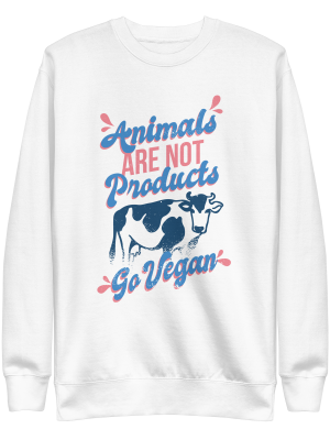 unisex-premium-sweatshirt-white-front-6a89d18927bea.png Go Vegan Sweatshirt