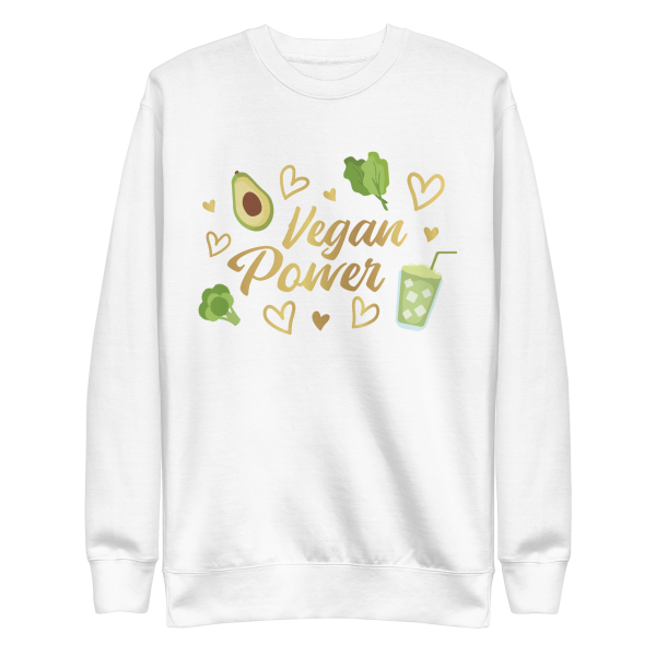 unisex-premium-sweatshirt-white-front-6a89d3e1ab3e8.png Vegan Power Sweatshirt