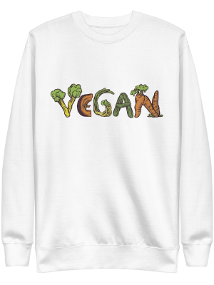 unisex-premium-sweatshirt-white-front-6a89d50a301d8.png Vegan Vegetables Sweatshirt
