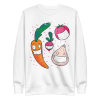 unisex-premium-sweatshirt-white-front-6a89e3b61816e.png Face Mask Veggies Sweatshirt