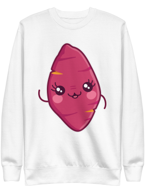 unisex-premium-sweatshirt-white-front-6a89e41d67750.png Kawaii Sweet Potato Sweatshirt