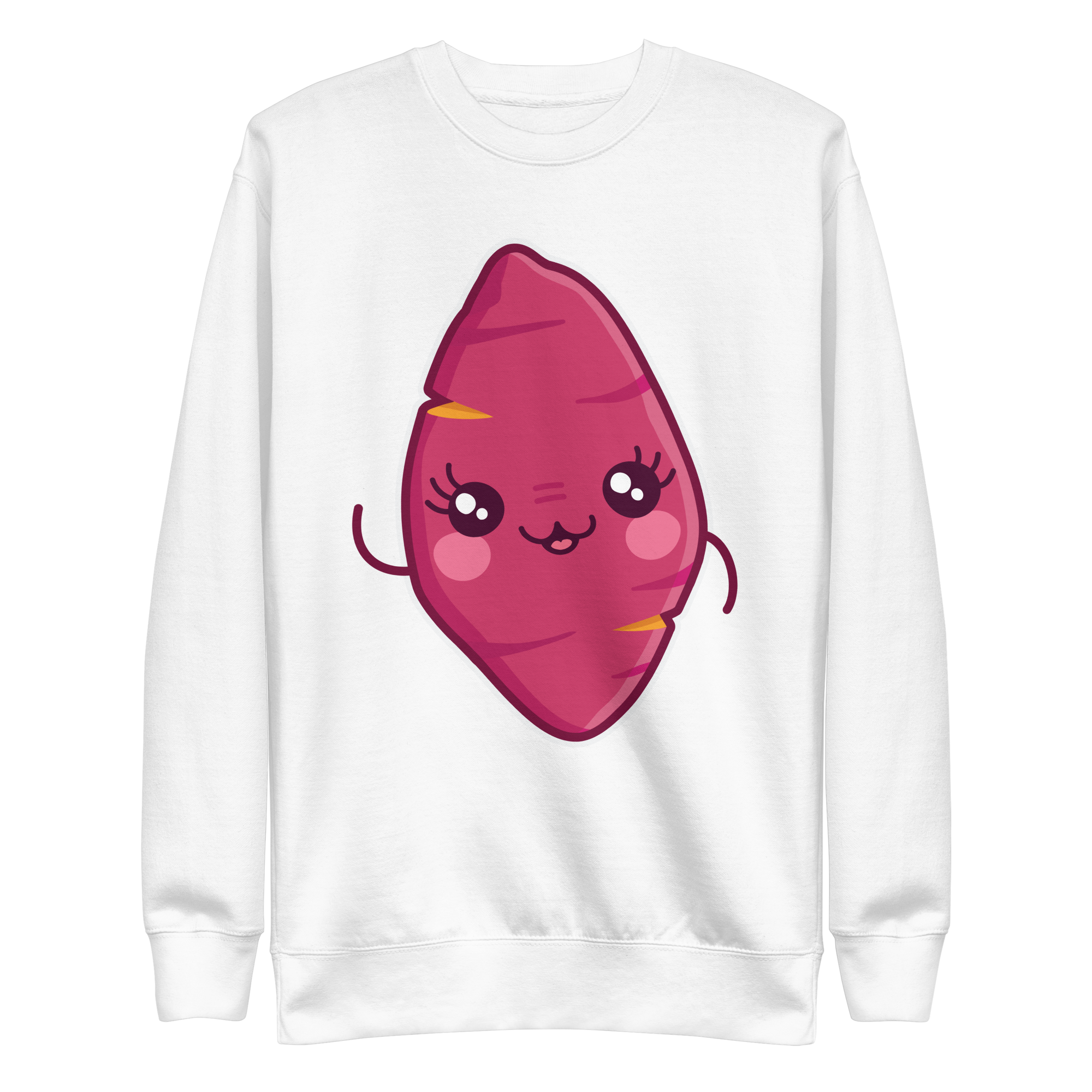 unisex-premium-sweatshirt-white-front-6a89e41d67750.png Kawaii Sweet Potato Sweatshirt