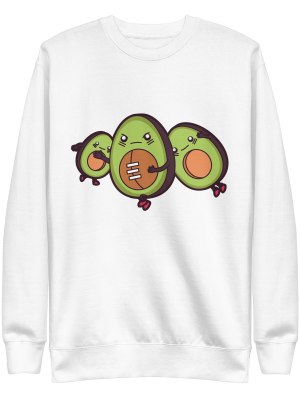unisex-premium-sweatshirt-white-front-6a89f54fed088.png Avocado Football Sweatshirt