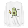 unisex-premium-sweatshirt-white-front-6a89f6e3f0e48.png Avocado Tennis Sweatshirt