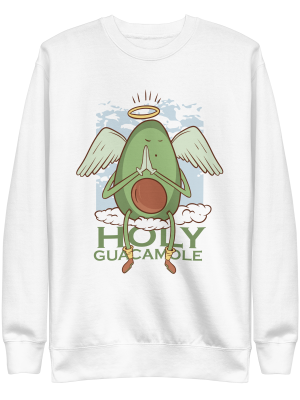 unisex-premium-sweatshirt-white-front-6a89f72686ede.png Holy Guacamole Sweatshirt