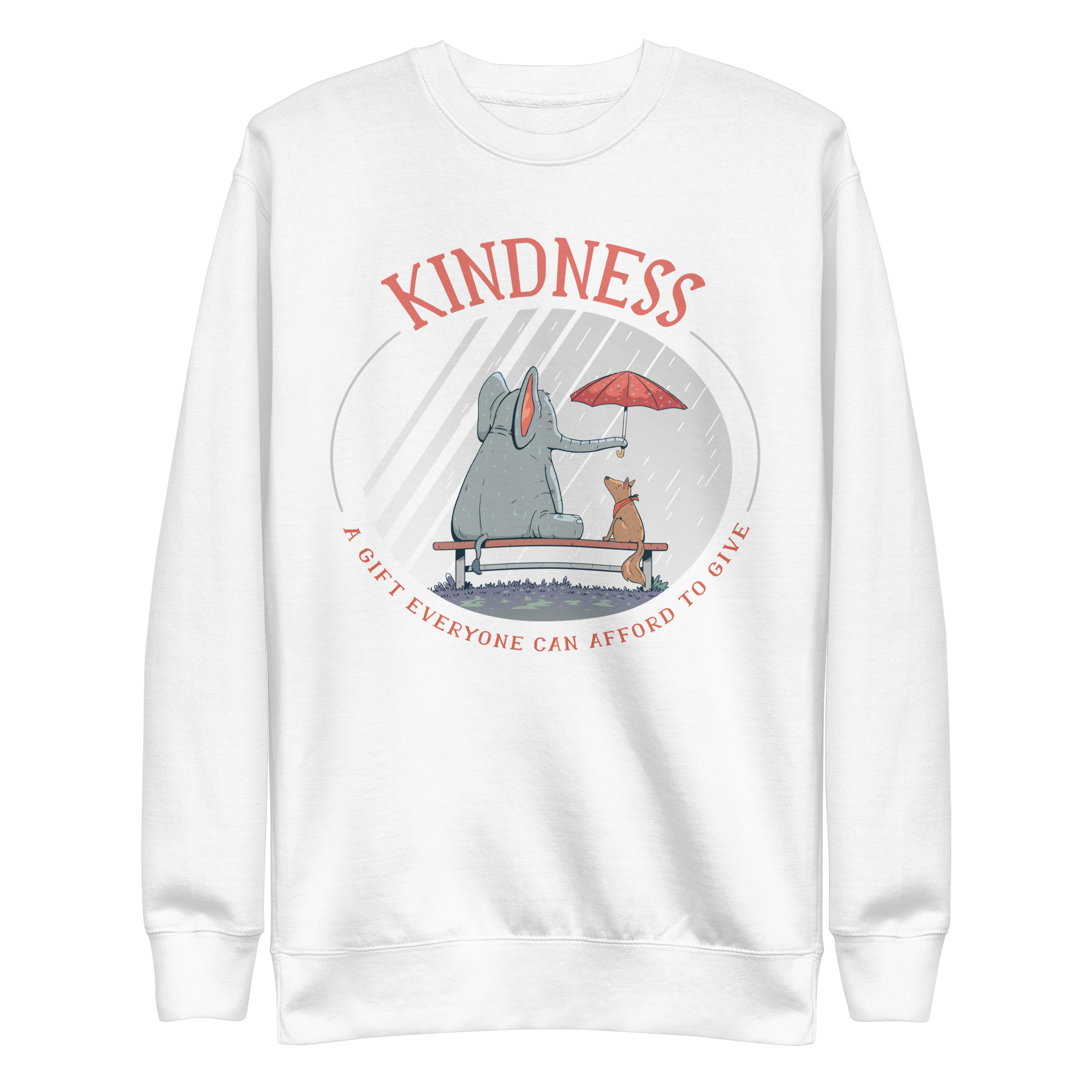unisex-premium-sweatshirt-white-front-6a89f772e6595.png Kind Animals Sweatshirt