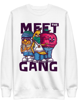 unisex-premium-sweatshirt-white-front-6a89fada9e537.png Meet The Gang Sweatshirt