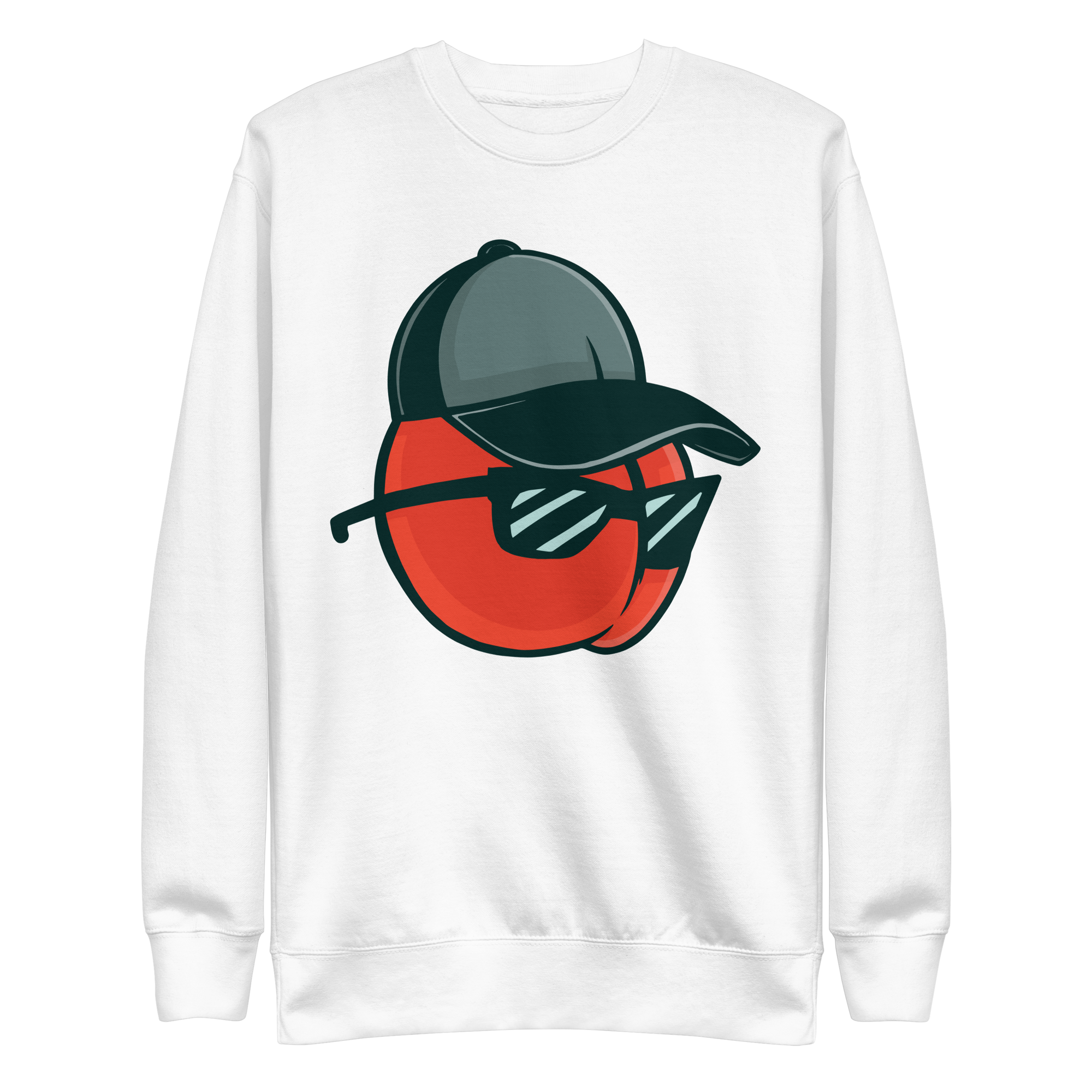 unisex-premium-sweatshirt-white-front-6a89fb1d98d99.png Cherry Cap Sweatshirt
