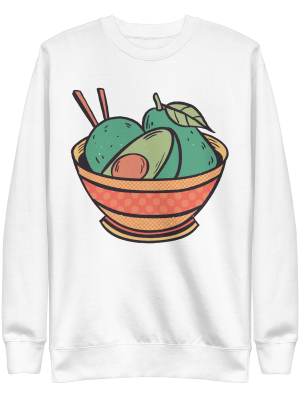 unisex-premium-sweatshirt-white-front-6a89fc3861c4d.png Avocado Bowl Sweatshirt