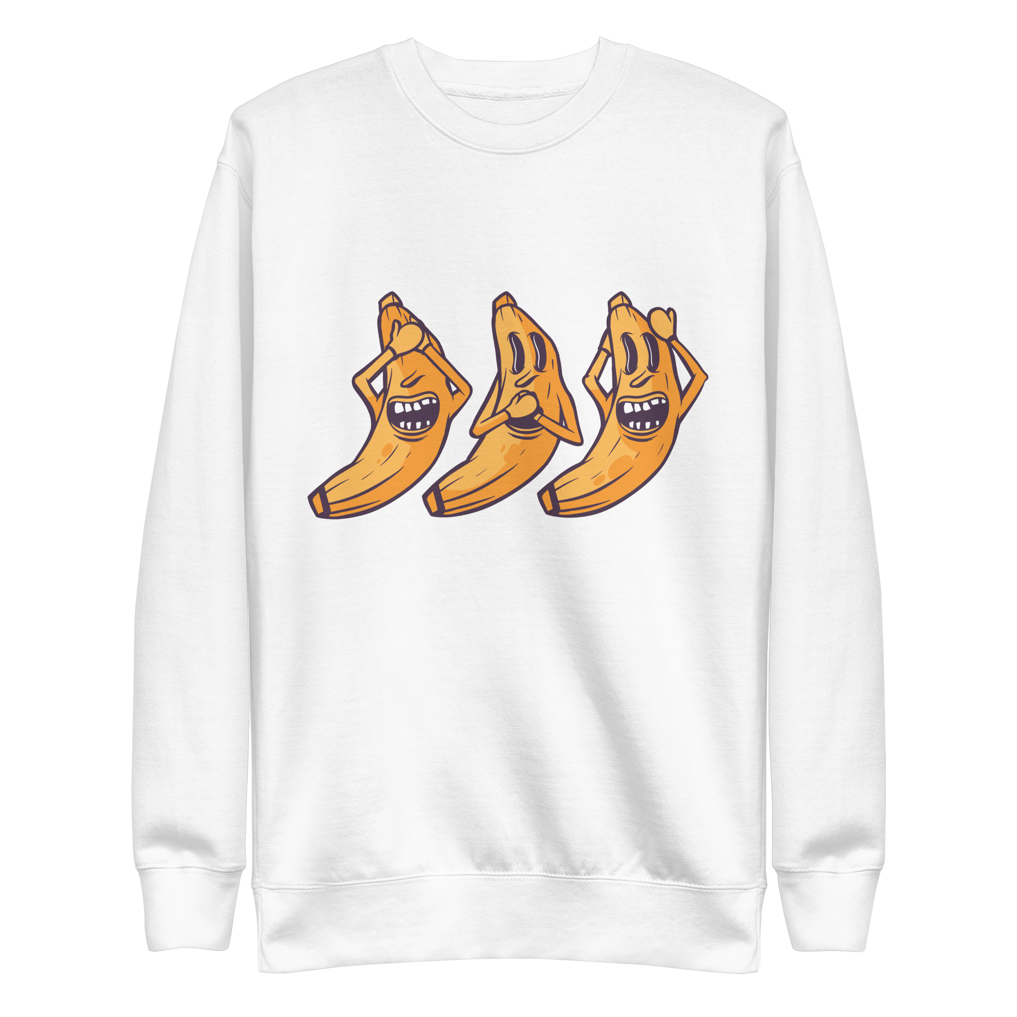 unisex-premium-sweatshirt-white-front-6a89fcf10cc0e.png Crazy Bananas Sweatshirt