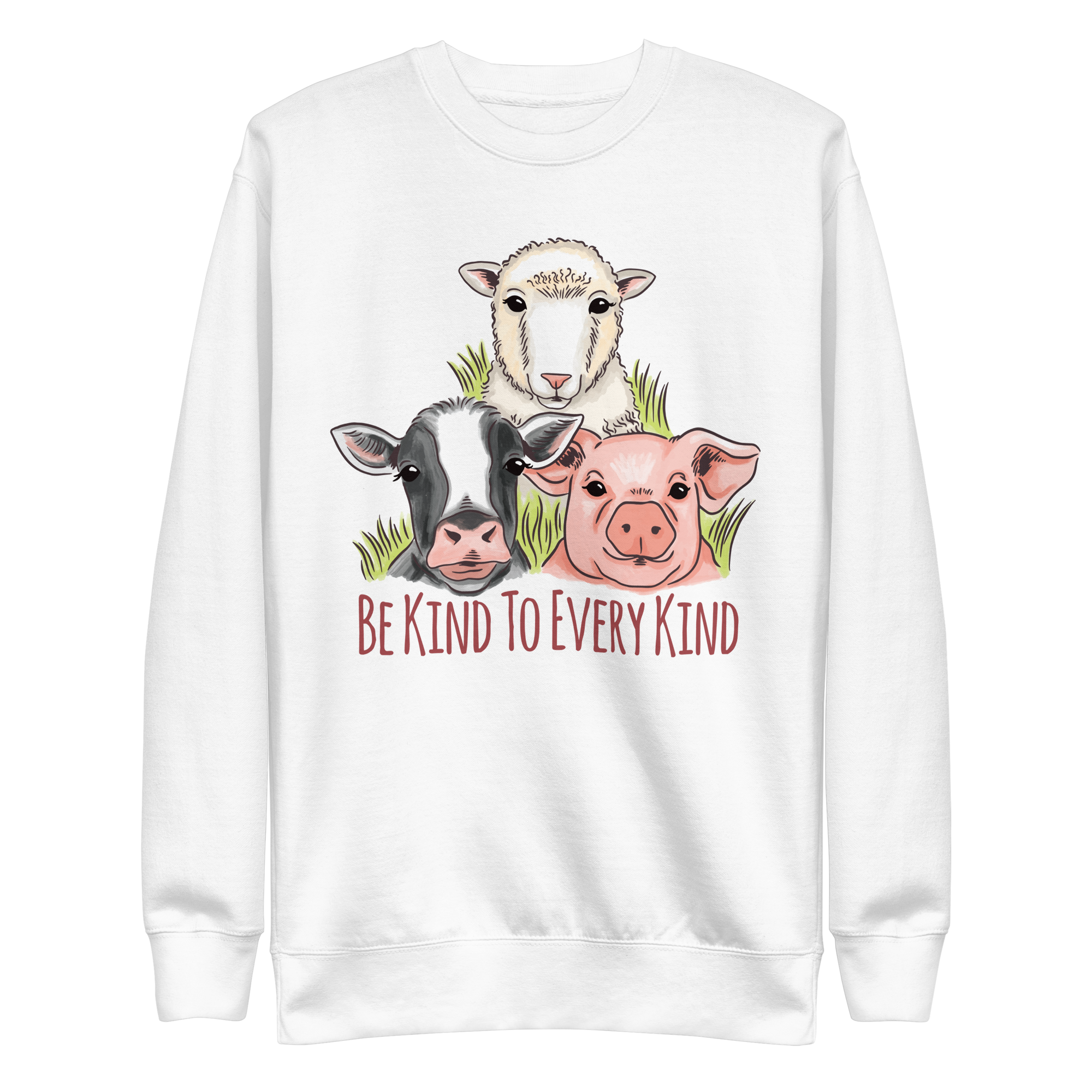 unisex-premium-sweatshirt-white-front-6a89ffb80c4cf.png Vegan Kindness Sweatshirt