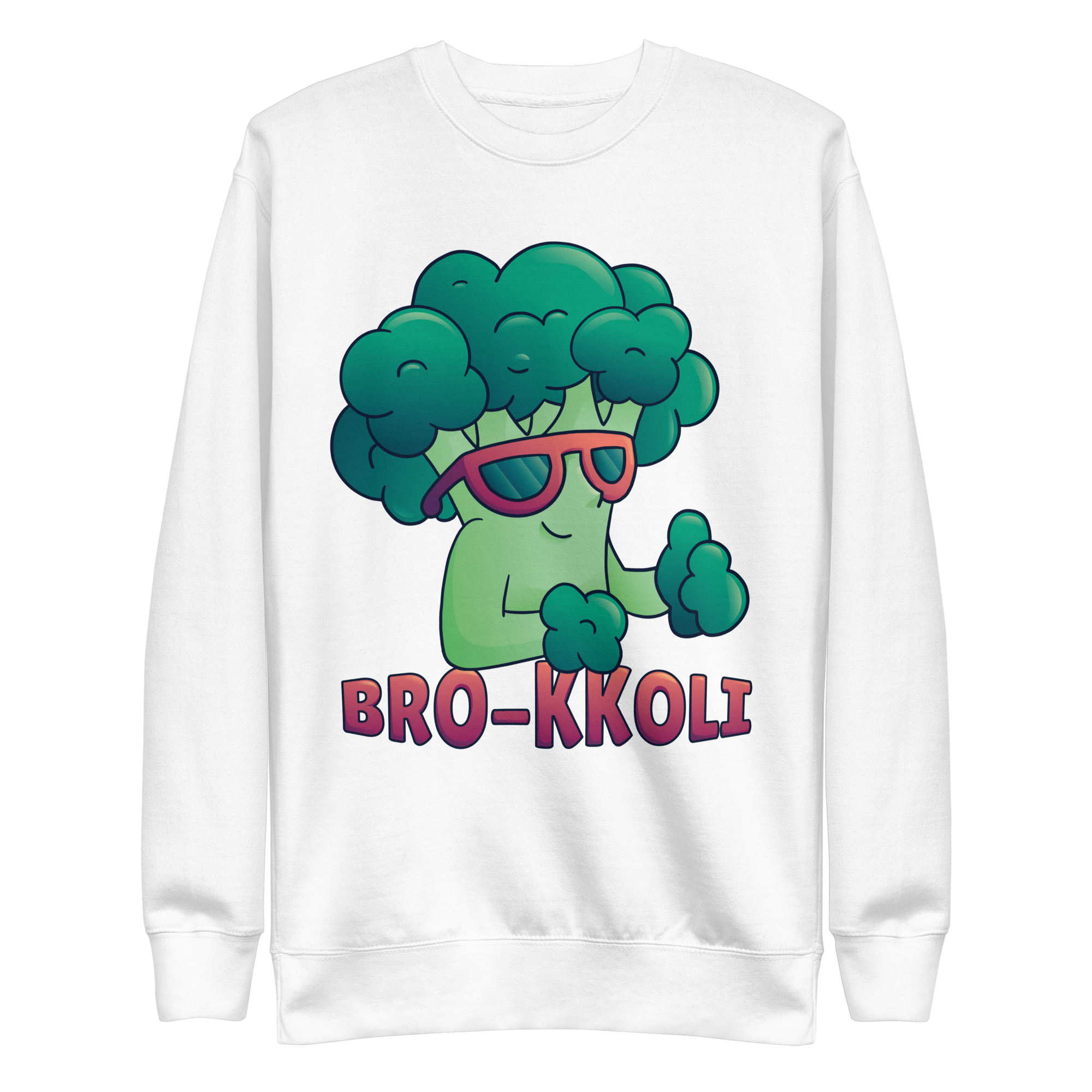 unisex-premium-sweatshirt-white-front-6a8a05ca50bfb.png Broccoli Bro Sweatshirt