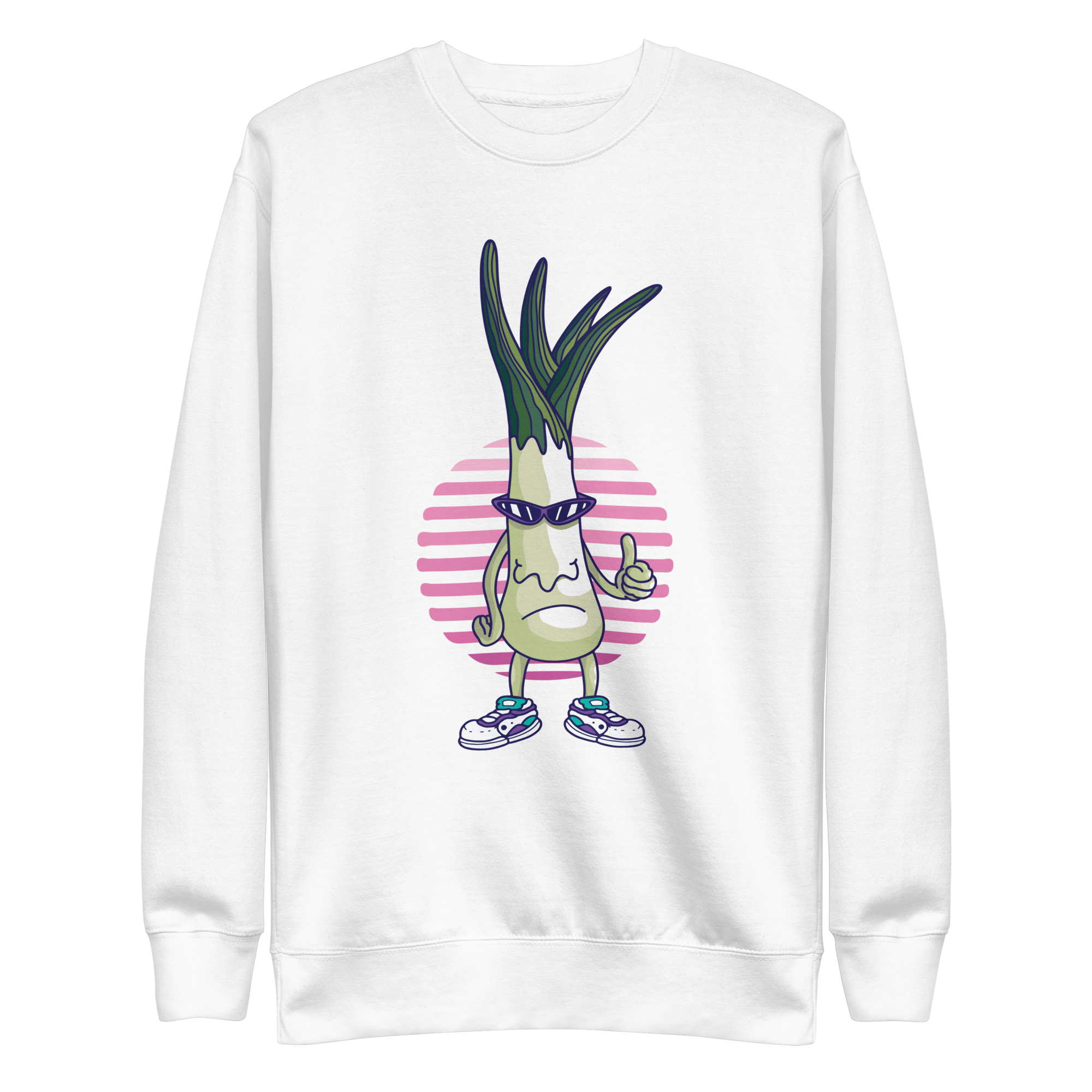 unisex-premium-sweatshirt-white-front-6a8a05fbd15f1.png Funny Leek Sweatshirt