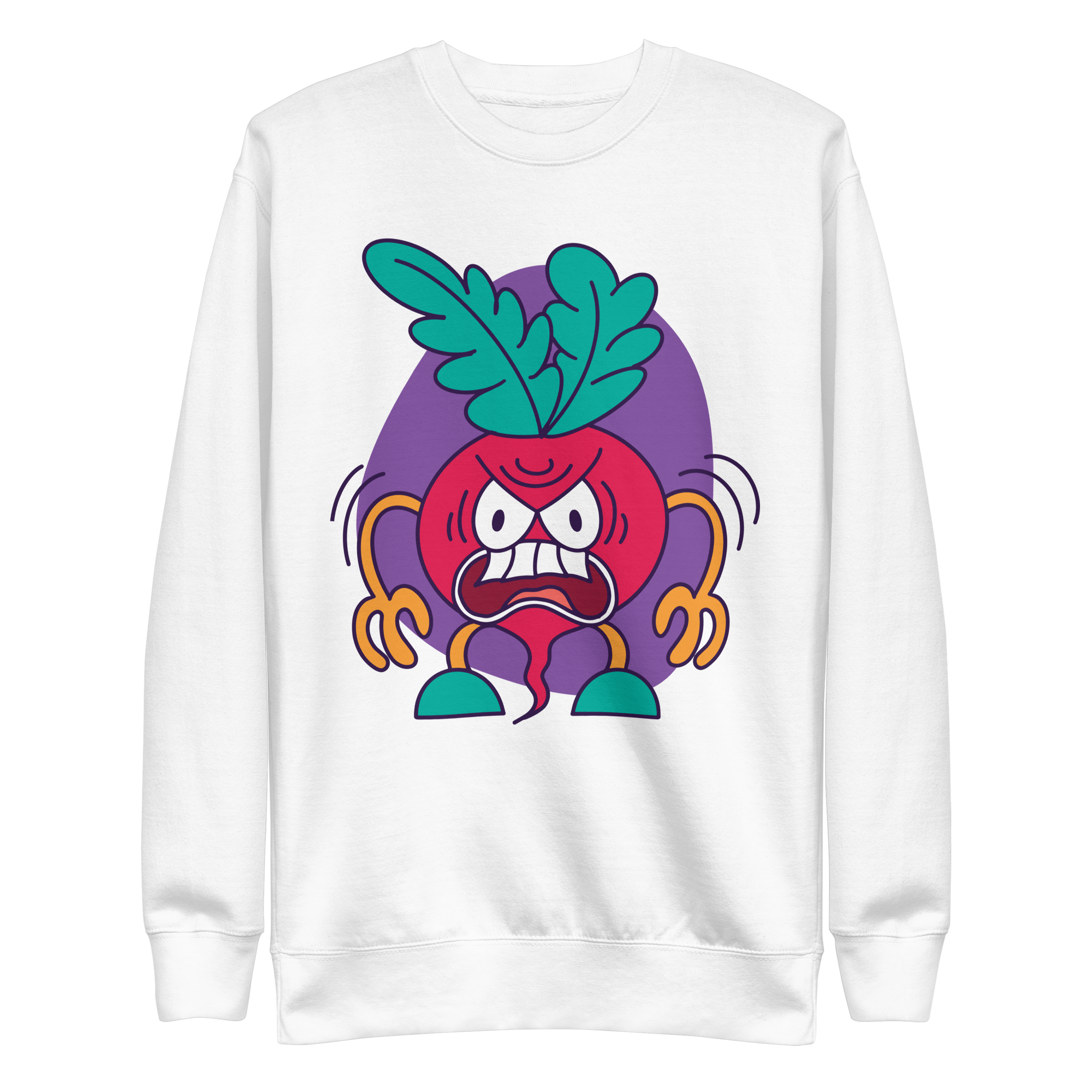 unisex-premium-sweatshirt-white-front-6a8a0afc121ab.png Mean Radish Sweatshirt