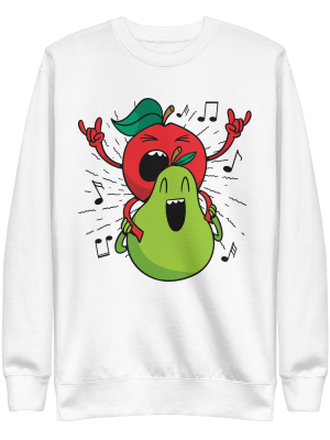 unisex-premium-sweatshirt-white-front-6a8a0cab1138e.png Apple and Pear Sweatshirt