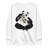 unisex-premium-sweatshirt-white-front-6a8a0e0511741.png Panda Eating Sweatshirt