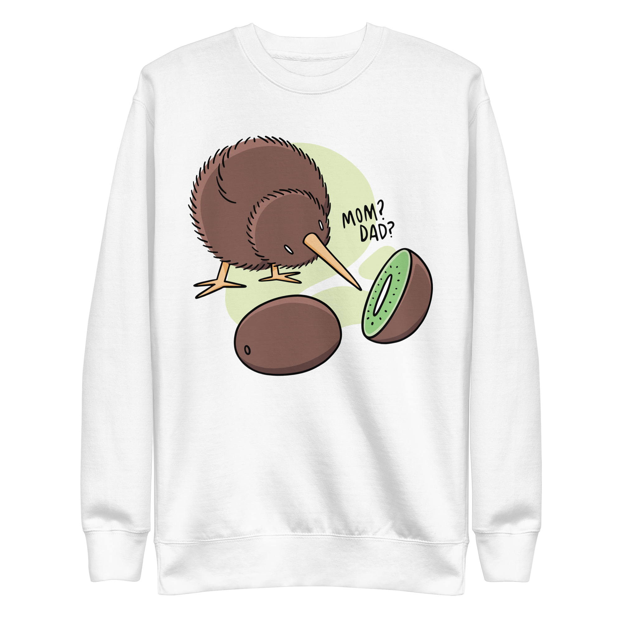 unisex-premium-sweatshirt-white-front-6a8a0fa8a785d.png Funny Kiwi Bird Sweatshirt