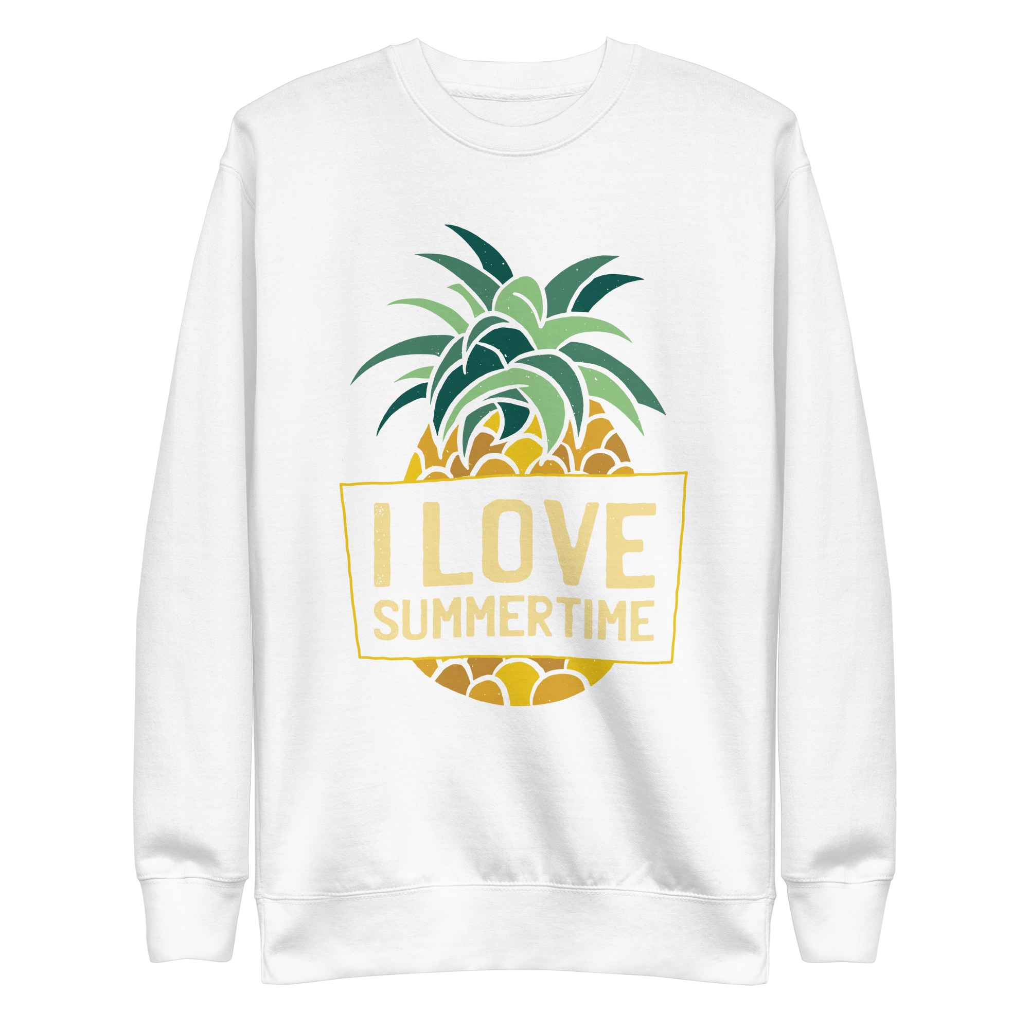 unisex-premium-sweatshirt-white-front-6a8a132165609.png Pineapple Summertime Sweatshirt