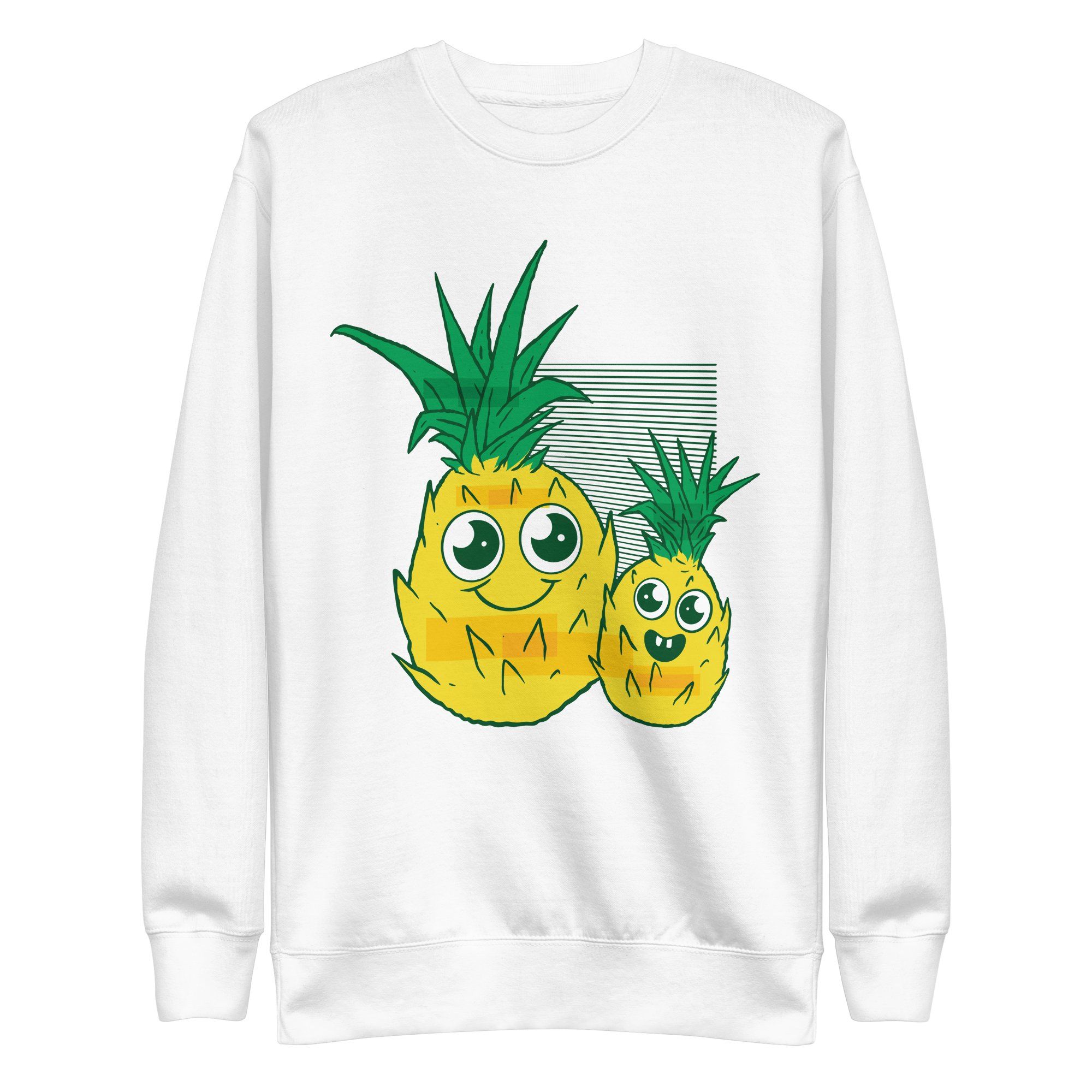 unisex-premium-sweatshirt-white-front-6a8a13d0340c7.png Cute Pineapples Sweatshirt