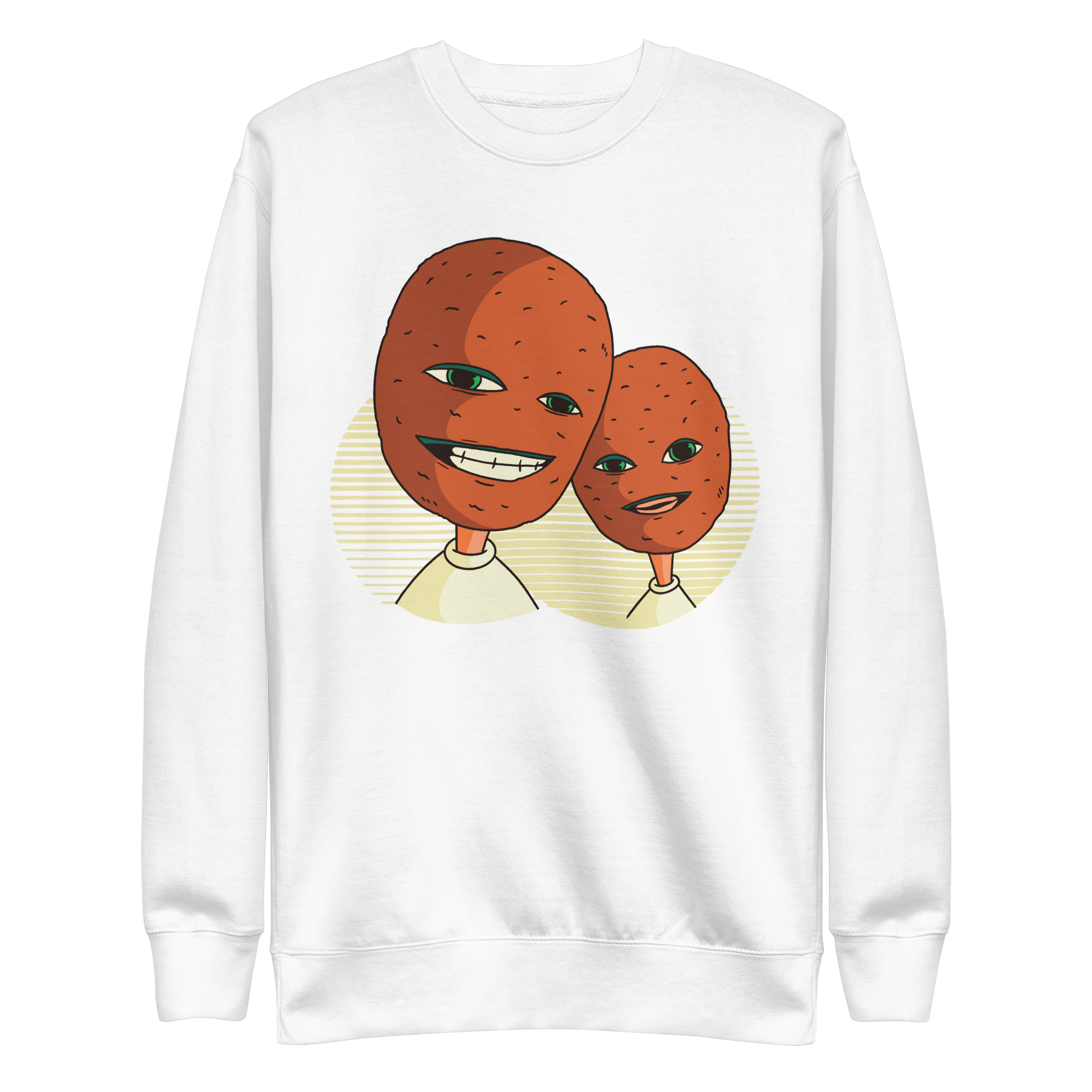 unisex-premium-sweatshirt-white-front-6a8a1544dbe31.png Kiwi Heads Sweatshirt
