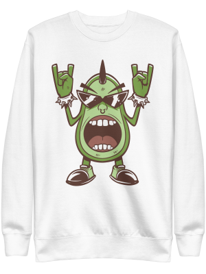 unisex-premium-sweatshirt-white-front-6a8a1576aa30e.png Metal Avocado Sweatshirt
