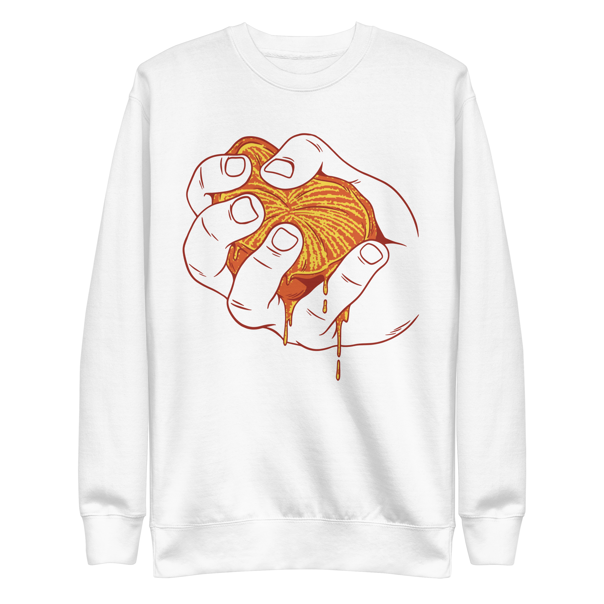 unisex-premium-sweatshirt-white-front-6a8a15a91b548.png Squeezed Orange Sweatshirt