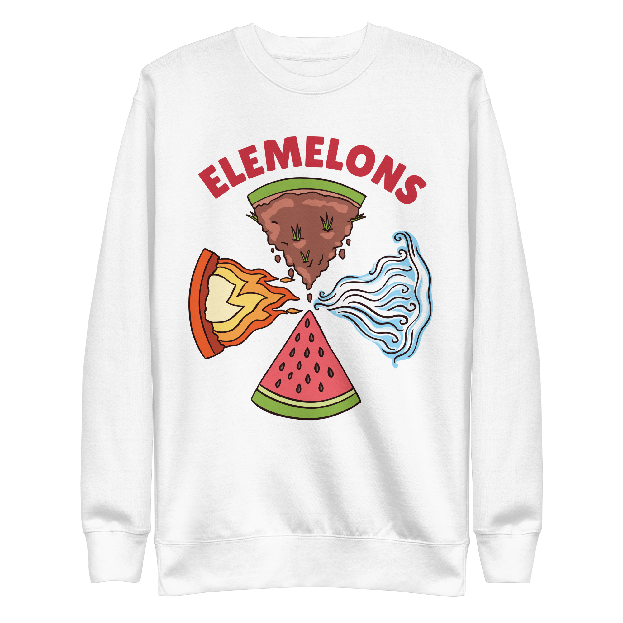 unisex-premium-sweatshirt-white-front-6a8b5603c18ae.png Watermelon Elements Sweatshirt