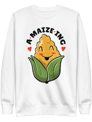 unisex-premium-sweatshirt-white-front-6a8b56ddf22bf.png Amazing Maize Sweatshirt