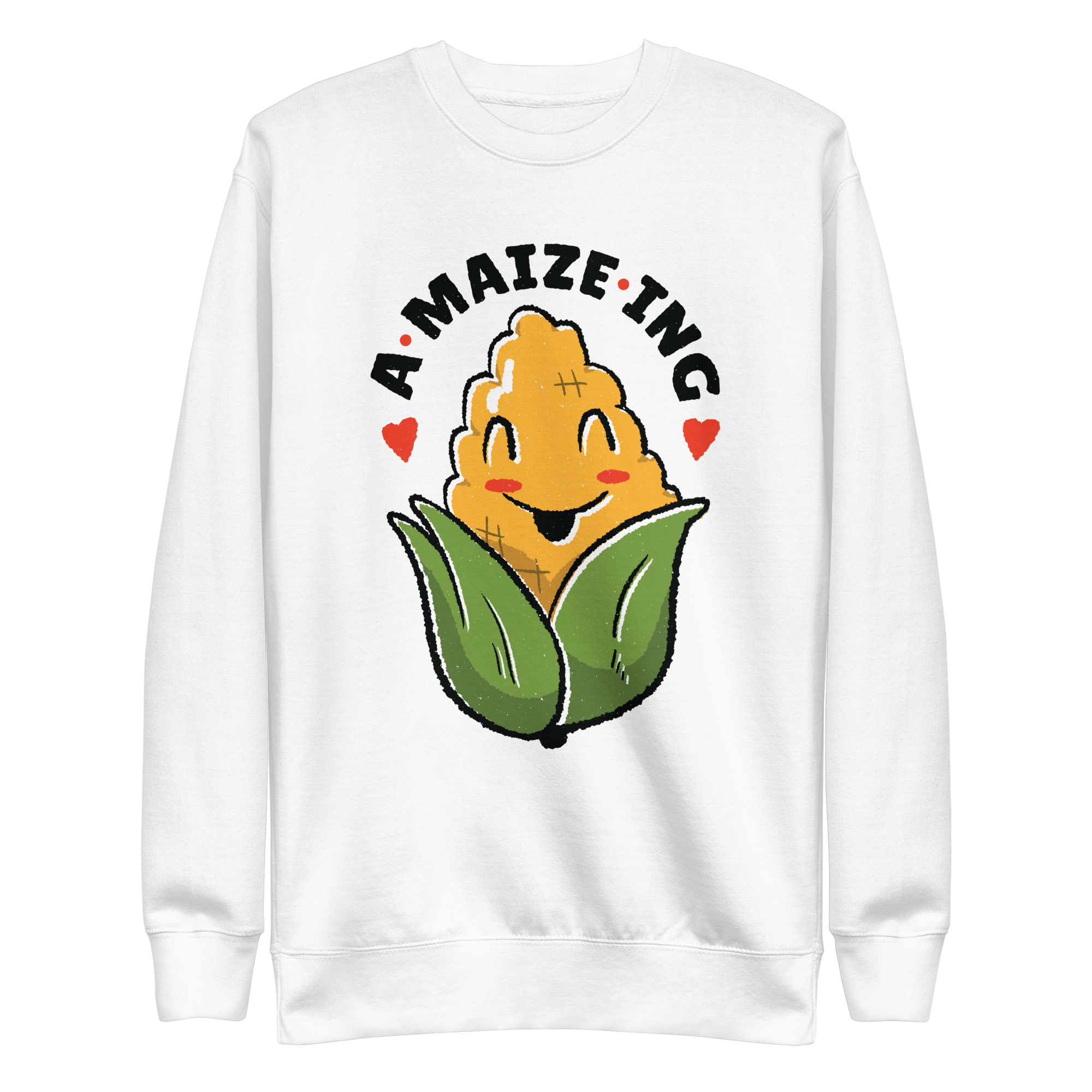 unisex-premium-sweatshirt-white-front-6a8b56ddf22bf.png Amazing Maize Sweatshirt