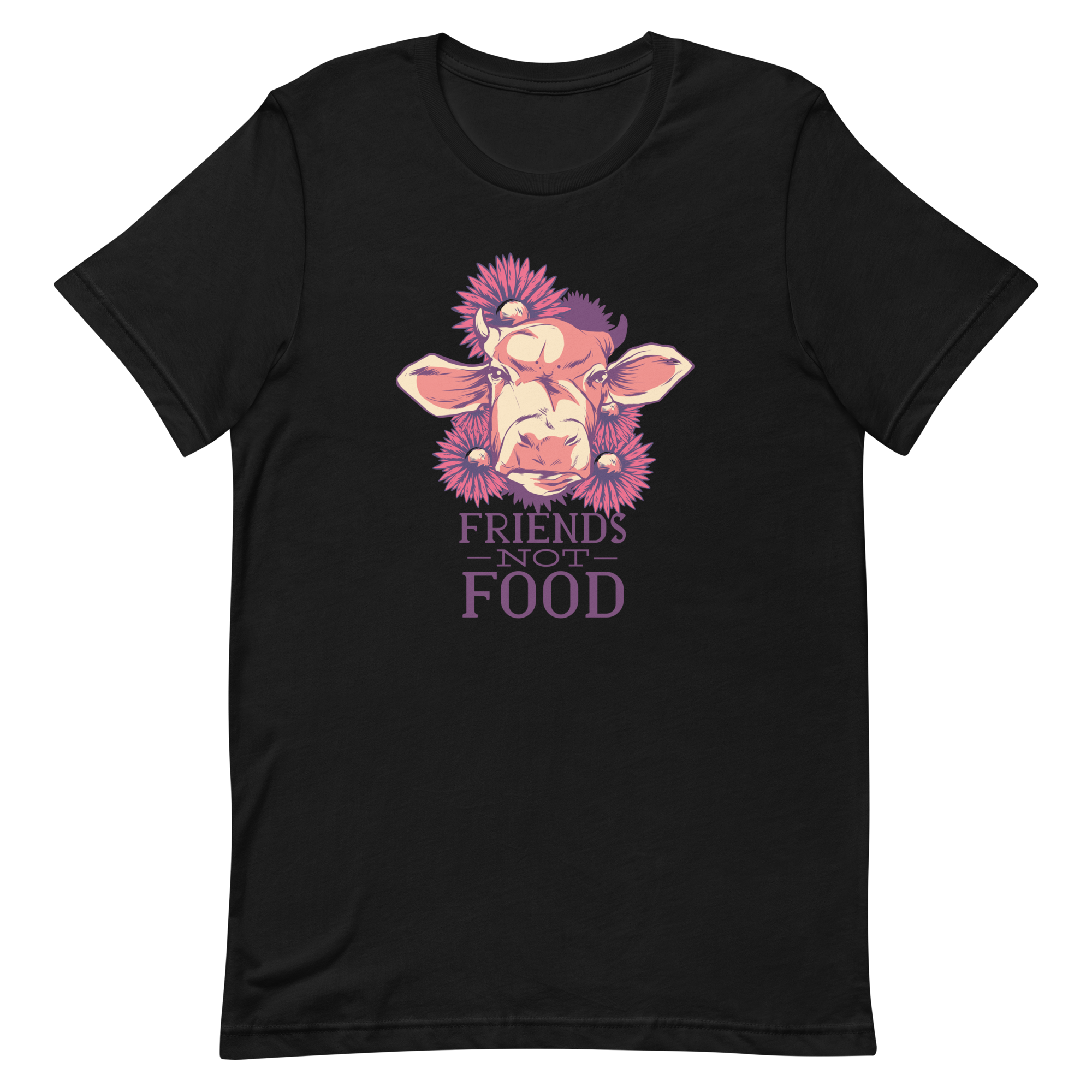 unisex-staple-t-shirt-black-front-6a88b9c41be36.png Friends Not Food T-Shirt