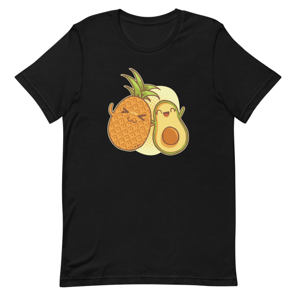 unisex-staple-t-shirt-black-front-6a89cd3cea014.png Pineapple Avocado Friends T-Shirt