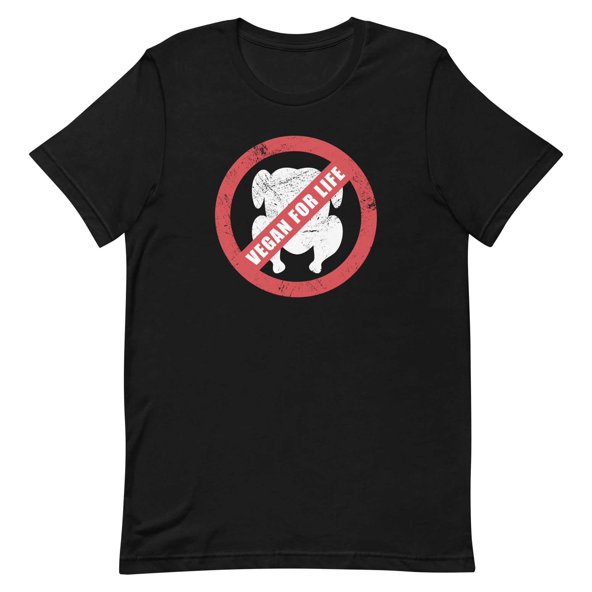 unisex-staple-t-shirt-black-front-6a89d33294381.png Vegan For Life T-Shirt