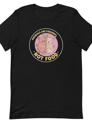 unisex-staple-t-shirt-black-front-6a89d55e441af.png Animals Are Friends T-Shirt