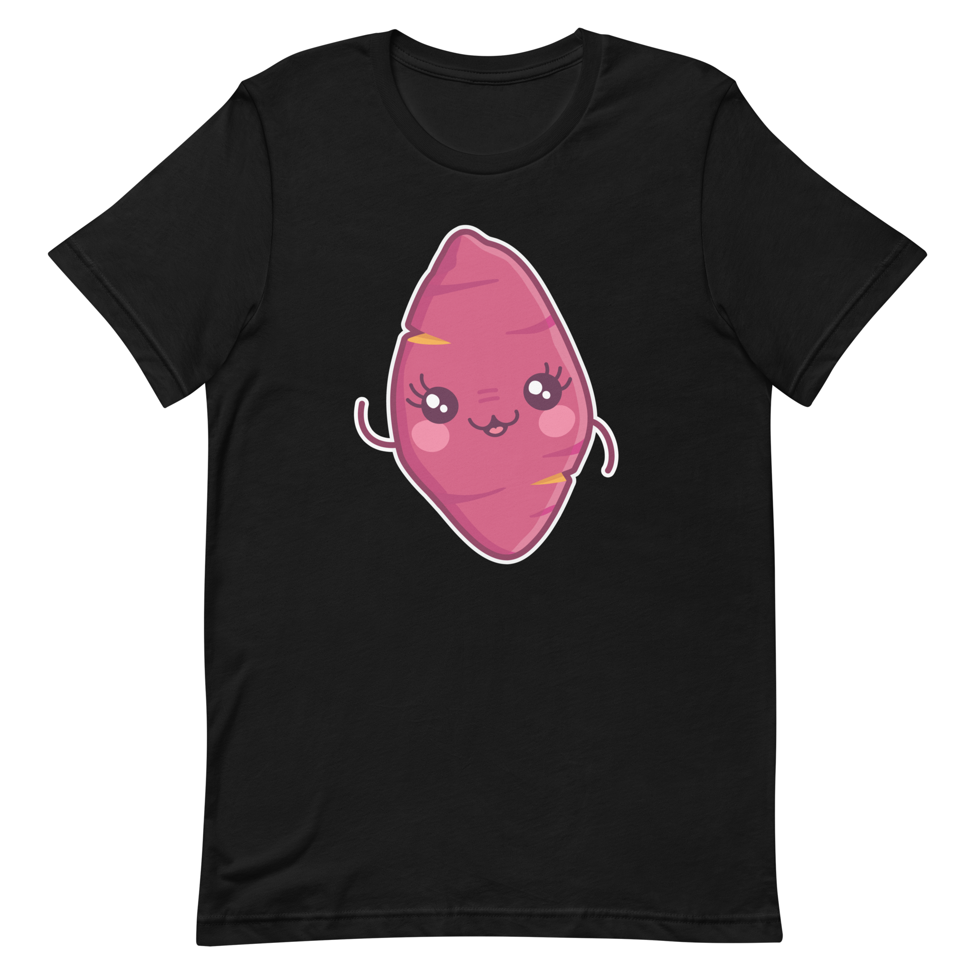 unisex-staple-t-shirt-black-front-6a89e41c9a5a7.png Kawaii Sweet Potato T-Shirt