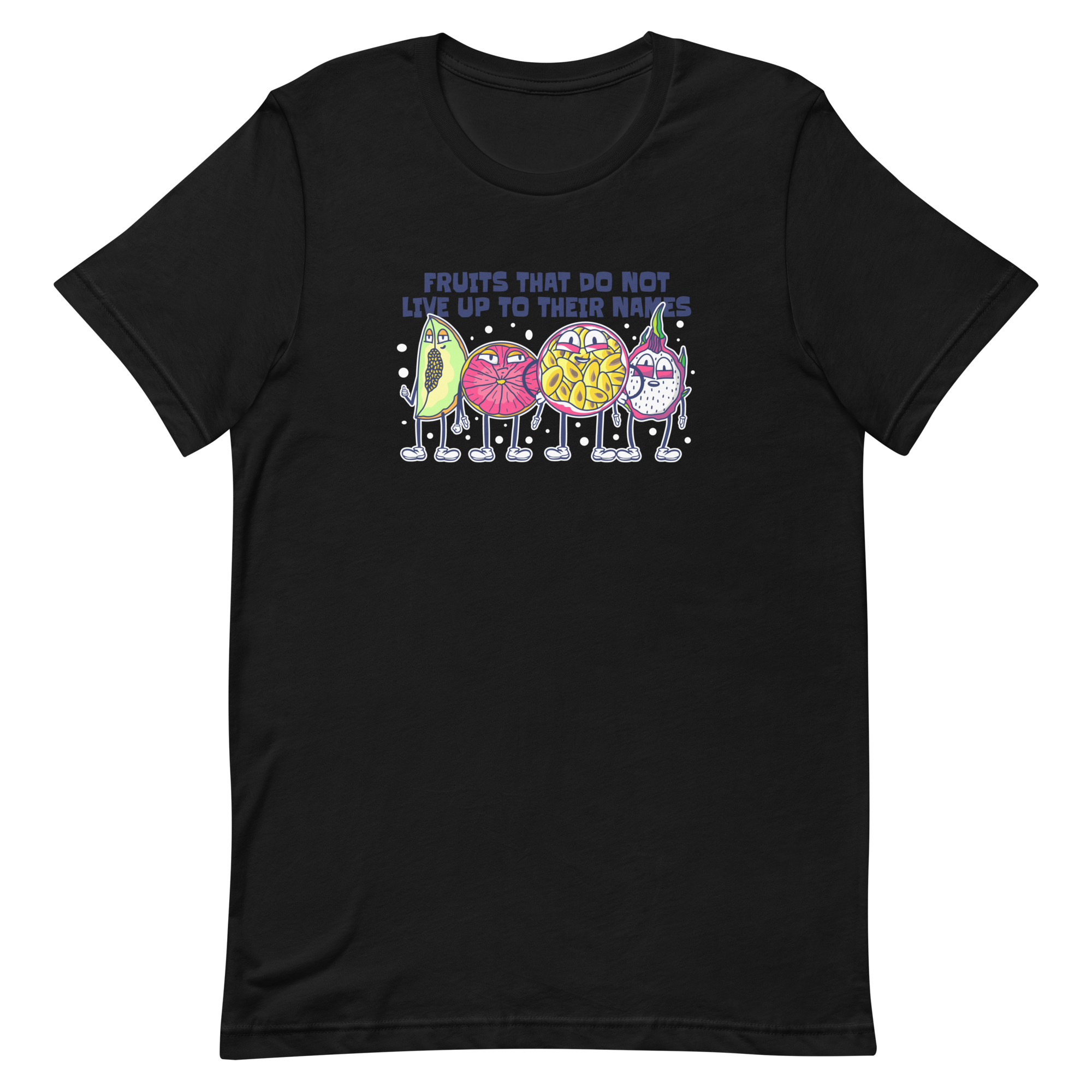unisex-staple-t-shirt-black-front-6a8a07e7d8213.png Fruit Characters T-Shirt
