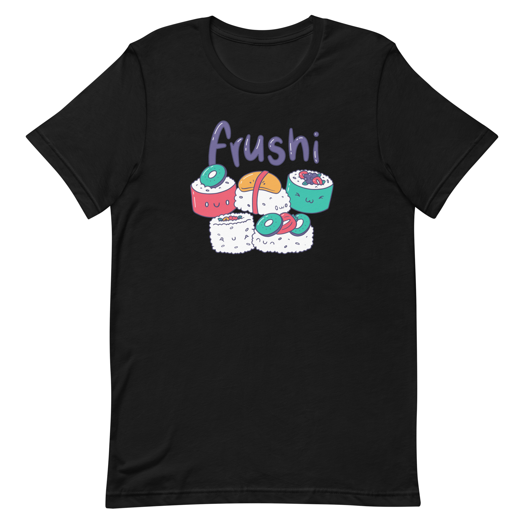 unisex-staple-t-shirt-black-front-6a8a086748a5c.png Fruit Sushi Kawaii T-Shirt