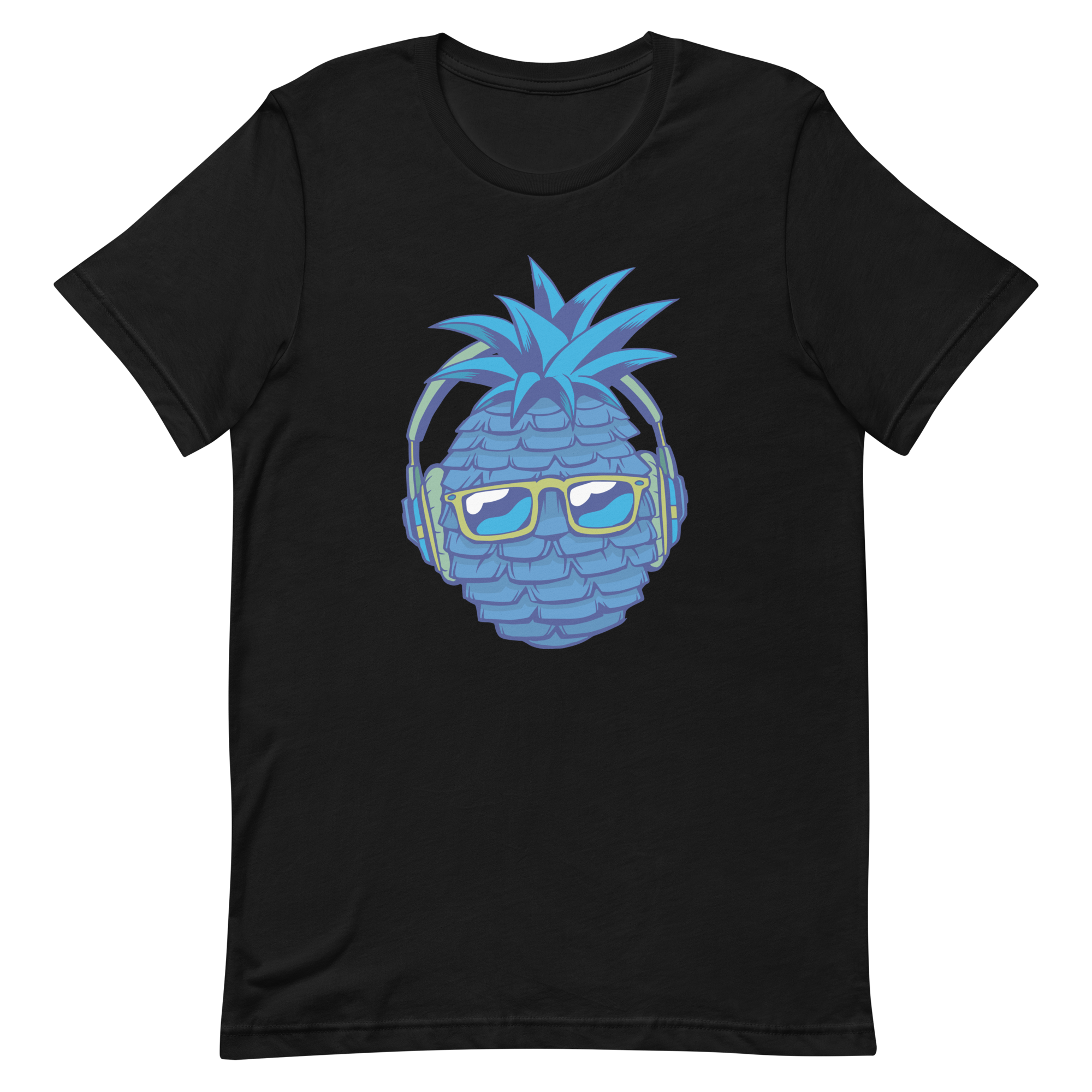 unisex-staple-t-shirt-black-front-6a8a11ba1352c.png Blue Pineapple T-Shirt