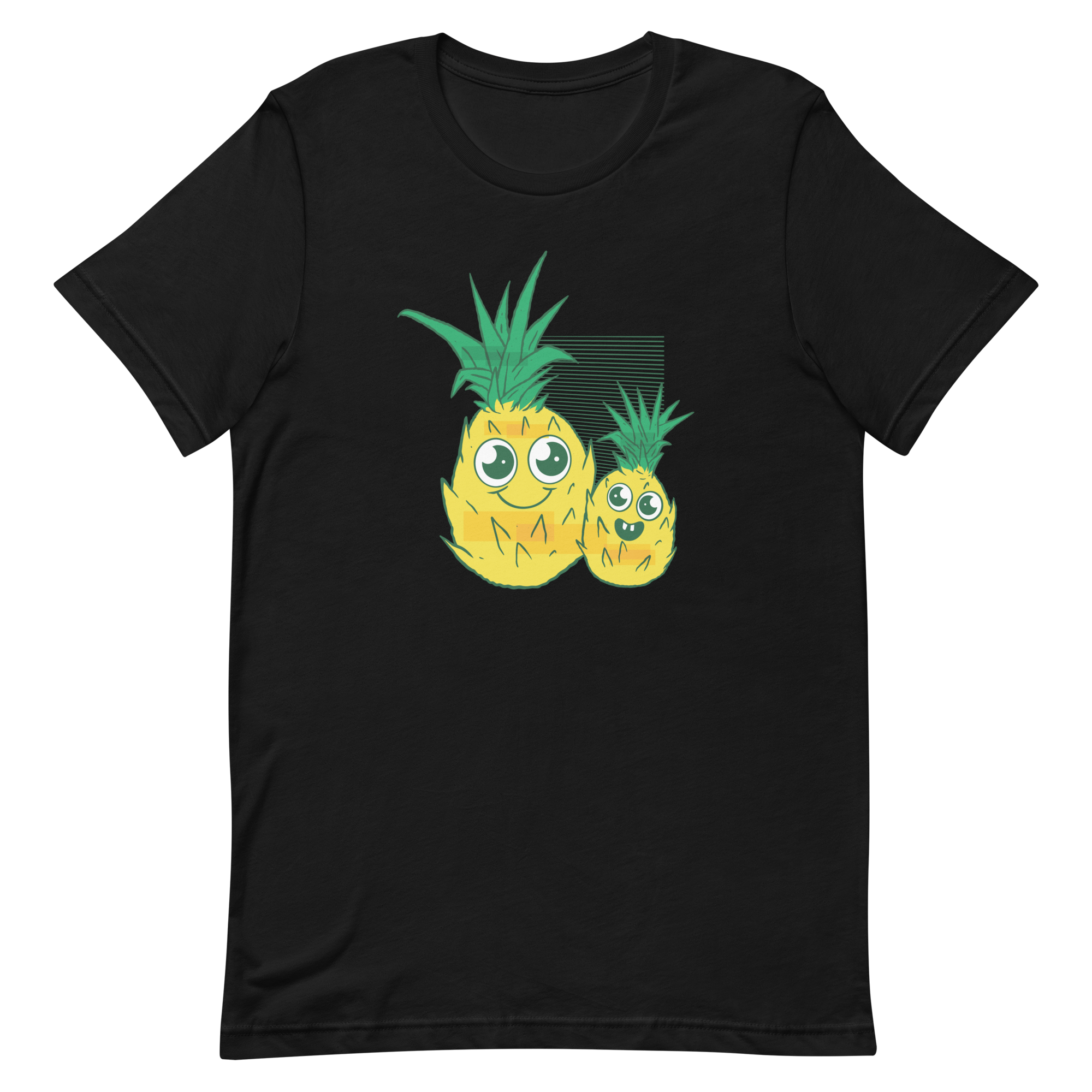 unisex-staple-t-shirt-black-front-6a8a13ccd2252.png Cute Pineapples T-Shirt