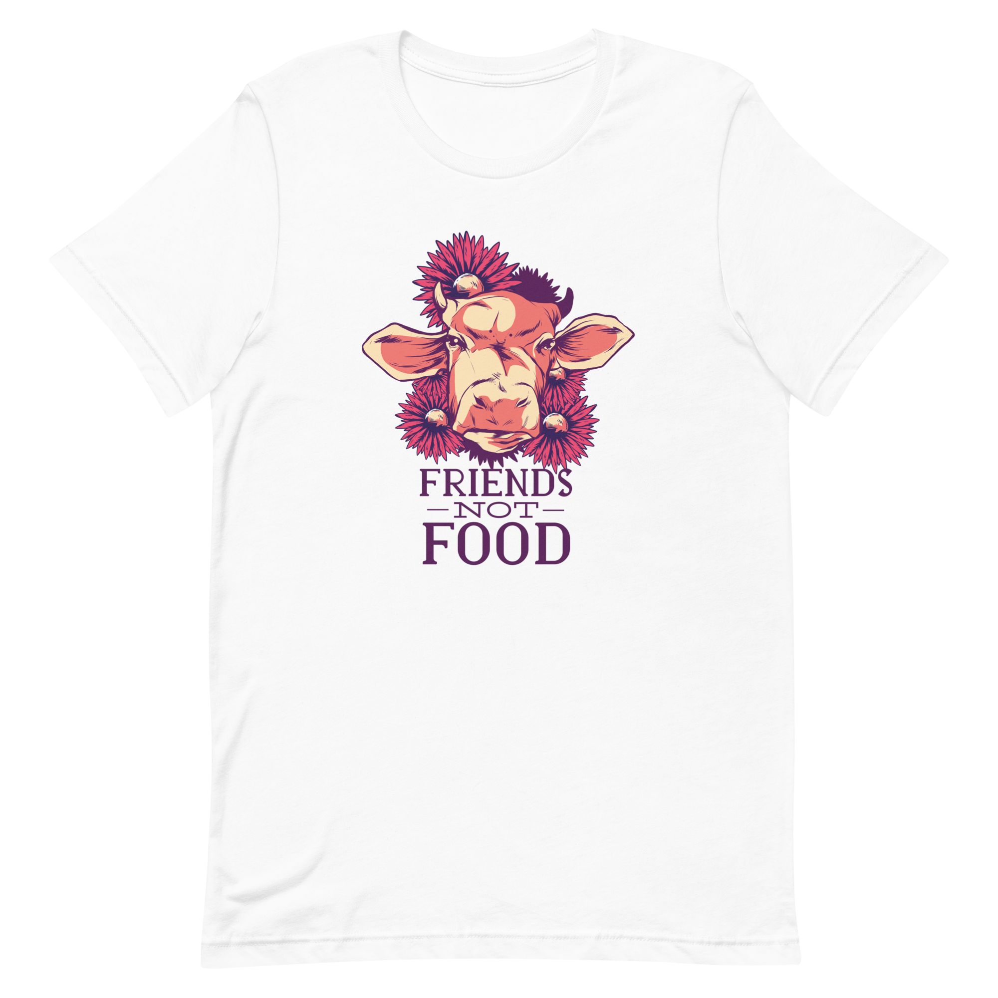 unisex-staple-t-shirt-white-front-6a88b9c419d45.png Friends Not Food T-Shirt