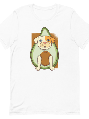 unisex-staple-t-shirt-white-front-6a89b190e695e.png Avocado Dog T-Shirt