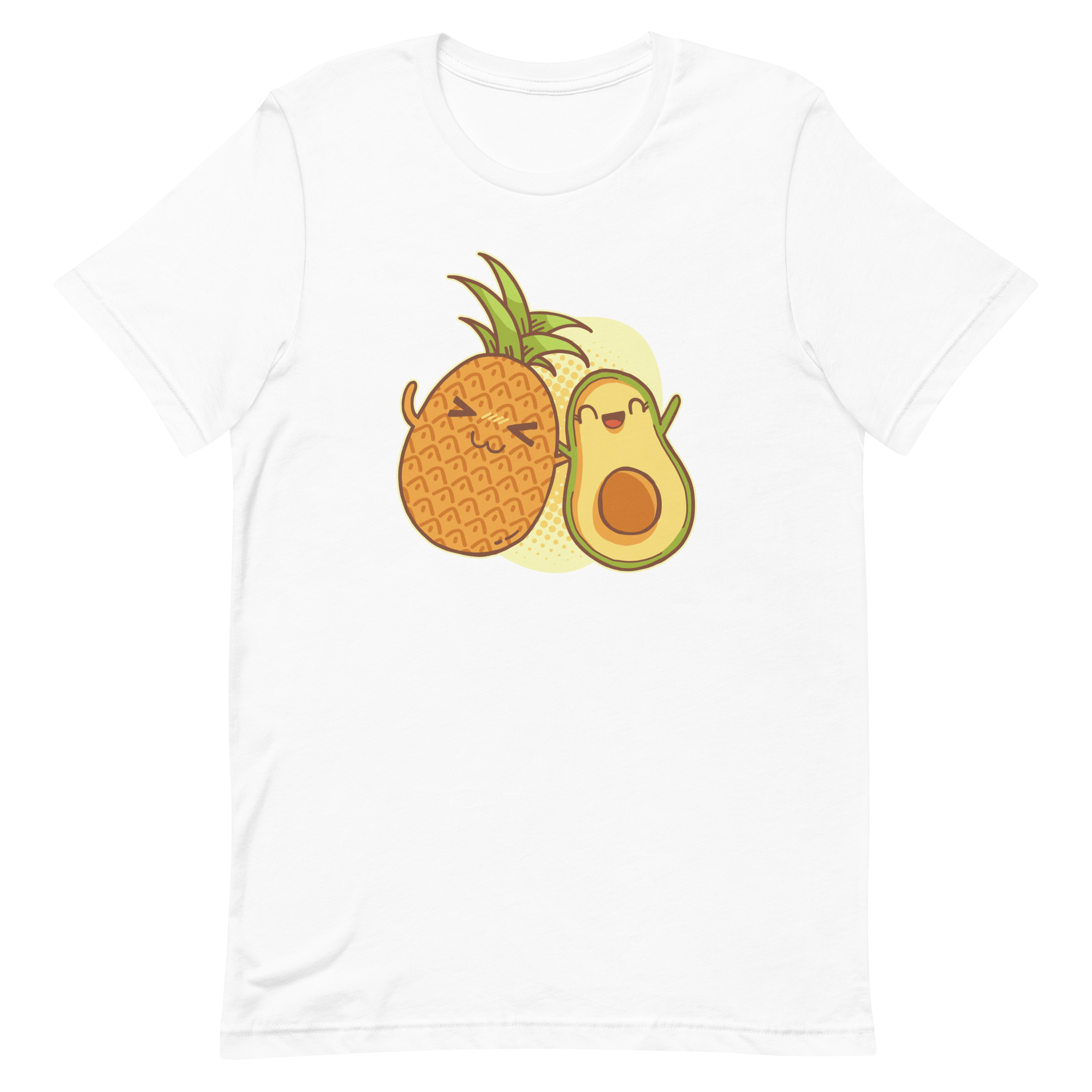 unisex-staple-t-shirt-white-front-6a89cd3ce80be.png Pineapple Avocado Friends T-Shirt