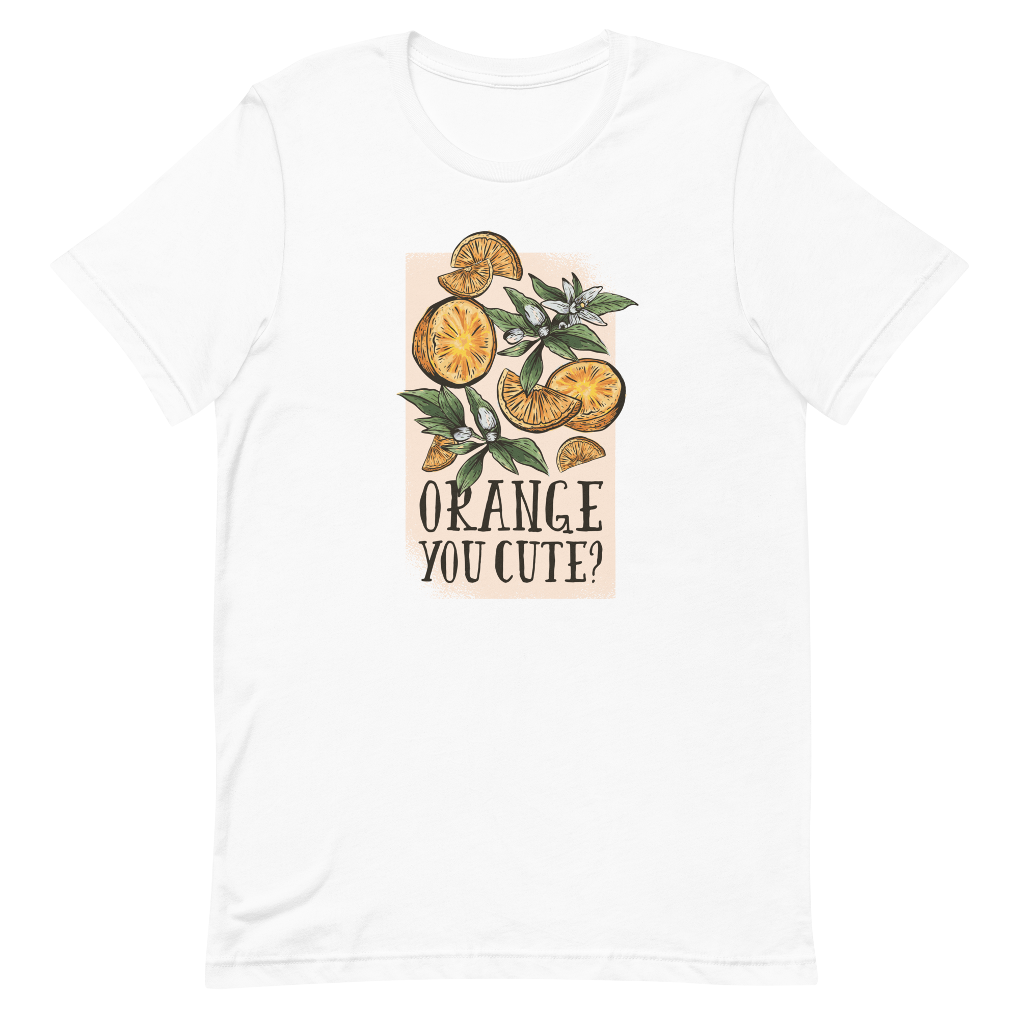 unisex-staple-t-shirt-white-front-6a89d0b344103.png Orange You Cute T-Shirt