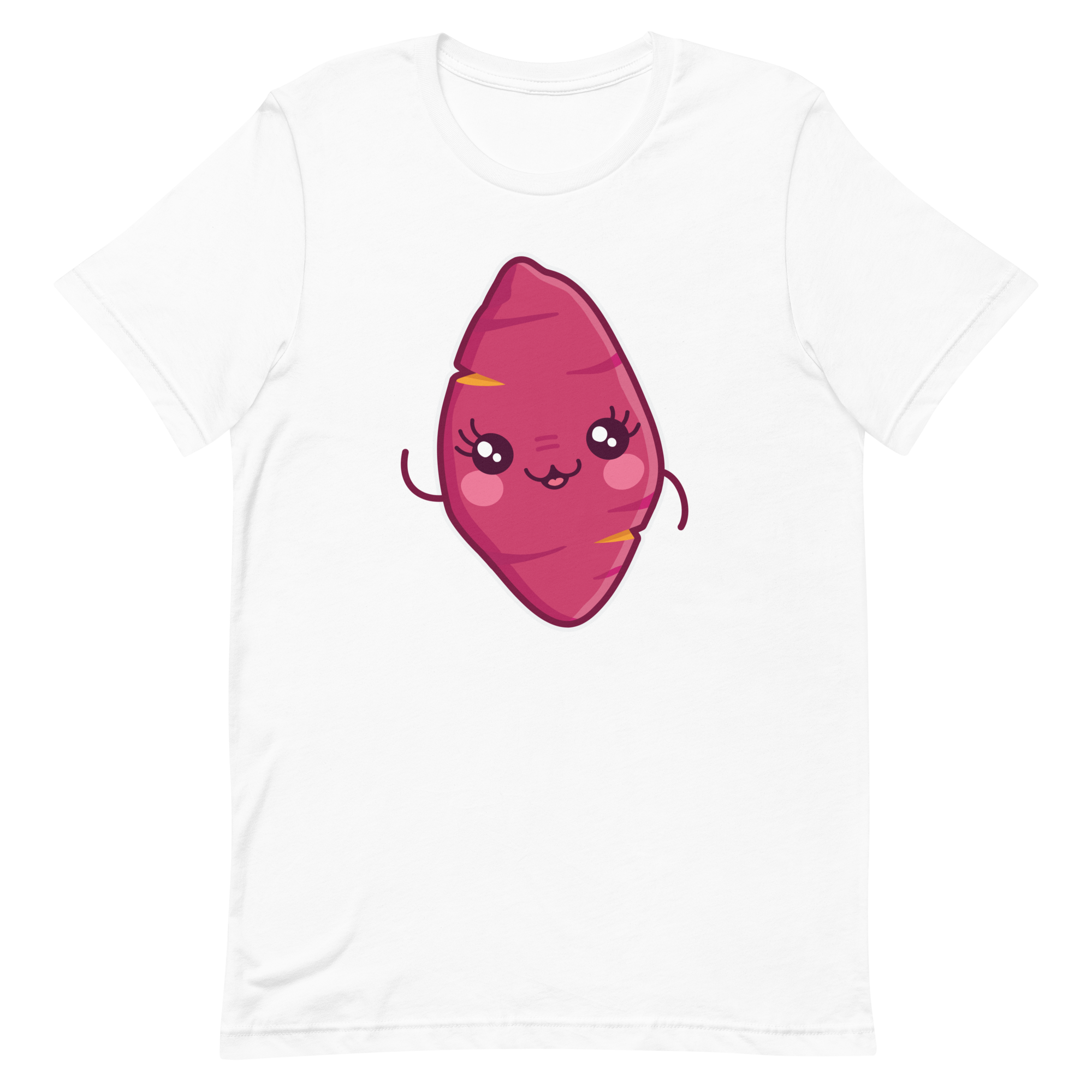 unisex-staple-t-shirt-white-front-6a89e41c979d6.png Kawaii Sweet Potato T-Shirt