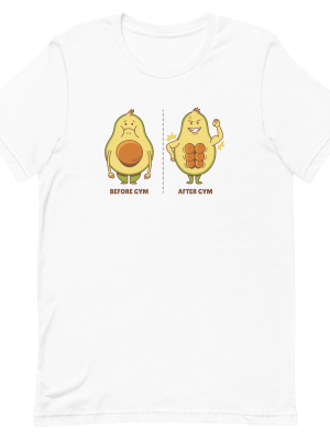 unisex-staple-t-shirt-white-front-6a89f506dd909.png Avocado Gym T-Shirt