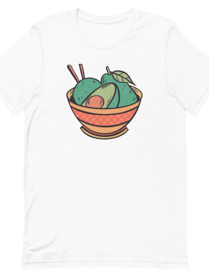 unisex-staple-t-shirt-white-front-6a89fc36cc68a.png Avocado Bowl T-Shirt